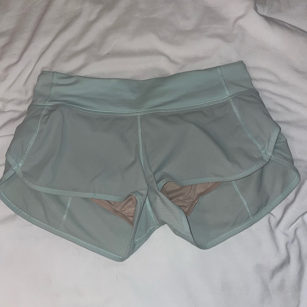 Lululemon Speed Up Short 2.5” Size 6 Minty Light Blue/Green